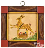 fraktur drawing of the Easter Bunny by David Y. Ellinger, watercolor, sold Jan 2025