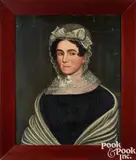 portrait of Mrs. Sewell Sanford by Zedekiah Belknap, oil on panel, offered Jan 2025