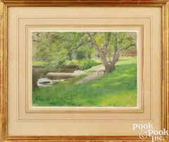 titled Central Park by William Merritt Chase, pastel on paper, offered Jan 2025