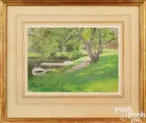 titled Central Park by William Merritt Chase, pastel on paper, offered Jan 2025