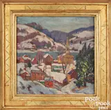 winter landscape titled New Hope Hills by Fern Isabel Kuns Coppedge, oil on canvas, sold Jan 2025