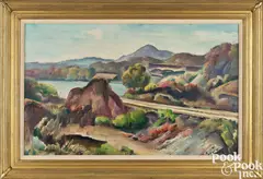 titled Road to the River by Charles Rosen, oil on canvas, sold Jan 2025