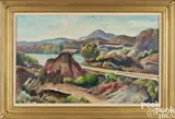 titled Road to the River by Charles Rosen, oil on canvas, sold Jan 2025