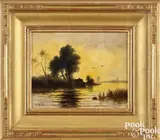 of luminescent river scene by Julian Rix, oil on canvas, sold Jan 2025