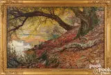 titled When Autumn Leaves are Scattered by William Samuel Jay, oil on canvas, sold Jan 2025