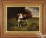 landscape with cow by Nicholas Winfield Scott Leighton, oil on canvas, sold Jan 2025