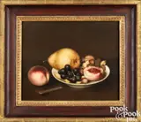 still life with fruit by John Durrie, oil on canvas, sold Jan 2025
