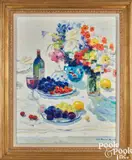 still life by Omar Hamdi Malva, oil on canvas, offered Jan 2025