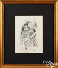 illustration from Twilight Land by Howard Pyle, ink, sold Jan 2025