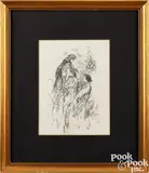 illustration from Twilight Land by Howard Pyle, ink, sold Jan 2025