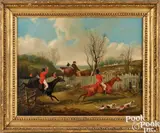 foxhunting scene by Henry Thomas Alken Sr, oil on canvas, sold Jan 2025