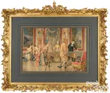 titled A Game of Billiards by Belisario Gioja, watercolor, sold Jan 2025