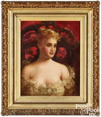 portrait of a young woman by A. D. M. Cooper, oil on canvas, sold Jan 2025