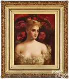 portrait of a young woman by A. D. M. Cooper, oil on canvas, sold Jan 2025