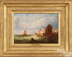 coastal scene by William Rickarby Miller, 1870, oil on panel, sold Jan 2025