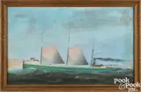 portrait of a steamship by Vincent Nickerson, pastel, sold Jan 2025
