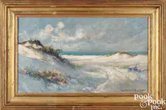 of sand dunes by Arthur Diehl, oil on board, sold Jan 2025