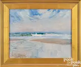 coastal scene by Howard Chandler Christie, oil on board, sold Jan 2025