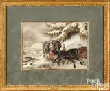 titled Napoleon's Departure from Moscow by John Augustus Atkinson, watercolor, offered Jan 2025