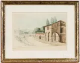 sketch Scene in Italy by Charles Jones Wister, ca. 1835, watercolor and pencil, sold Dec 2024