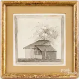 sketch Old Pig Pen at Fry's / Now Mrs Pleasant or Suds by Charles Jones Wister, pencil, sold Dec 2024