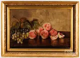 still life with fruit by Anna Sellers, 1894, oil on board, sold Dec 2024