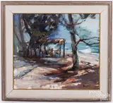 landscape by Marilyn Bendell, oil on canvas, offered Dec 2024