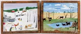 landscapes by Barbara Clark Fleming, oil on board, sold Dec 2024