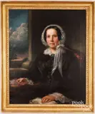 portrait of Mrs. Charles Burgess by Daniel Huntington, oil on canvas, sold Dec 2024