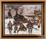 winter scene by Serge Brunoni, oil on canvas, sold Dec 2024
