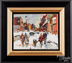 winter scene by Serge Brunoni, oil on canvas, sold Dec 2024