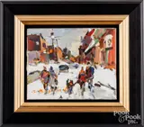 winter scene by Serge Brunoni, oil on canvas, sold Dec 2024