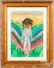 portrait by William Dawson, watercolor, sold Nov 2024