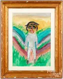 portrait by William Dawson, watercolor, sold Nov 2024