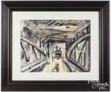 Covered Bridge by Robert Noel Blair, watercolor, sold Nov 2024