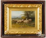 landscape with sheep by George Riecke, oil, sold Oct 2024