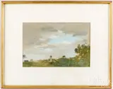 landscape by Seymour Remenick, oil on paper, sold Oct 2024