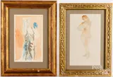 female studies by Adolphe Borie, watercolor, sold Oct 2024