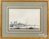 river landscape by Nicolaas Wicart, watercolor, sold Oct 2024