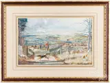 North Cotswold Hounds by Michael Lyne, gouache on paper, sold Oct 2024