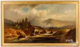 river landscape with mill by Hermann Gustav Simon, oil on canvas, sold Oct 2024