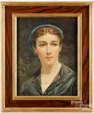 portrait of a woman by William Magrath, watercolor, sold Oct 2024