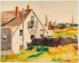 cityscape by Giovanni Martino, watercolor, sold Oct 2024