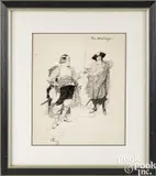 illustration titled The Message by Howard Pyle, ink, sold Sep 2024