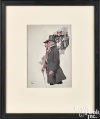 illustration titled Father and Son by Howard Pyle, oil on board, sold Sep 2024