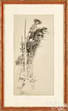 illustration titled He Worked as a Builder by Frank Schoonover, watercolor, sold Sep 2024