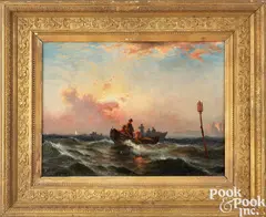 seascape by Edward Moran, oil on canvas, sold Sep 2024