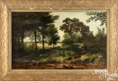 wooded landscape by Christopher Shearer, 1892, oil on canvas, sold Sep 2024