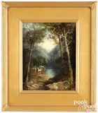 mountain landscape with cattle in a stream by Andrew Melrose, oil on canvas, sold Sep 2024
