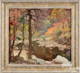 landscape with a stream by Gladys Nelson Smith, oil on canvas, sold Sep 2024